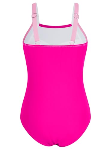 Image of Belovance Girls Swimsuits One Piece Bathing Suit Solid Color Block Tween Swimming Suit Beach Swimwear Quick Dry 5-14 Years