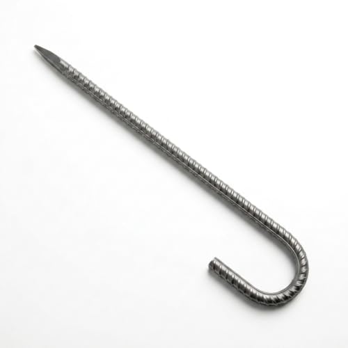 COCUS Ultra Heavy Duty Steel Hook Pins 12mm x 300mm – Pointed Rebar Ground Anchor Pins 100 PACK