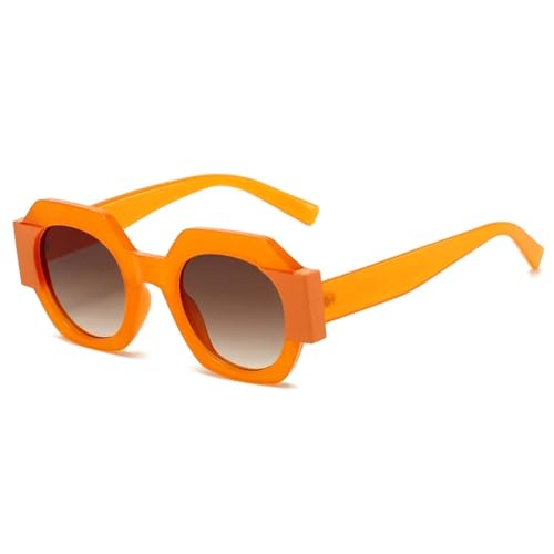 Lunettes de soleil pour femmes orange et marron tendance protection UV
