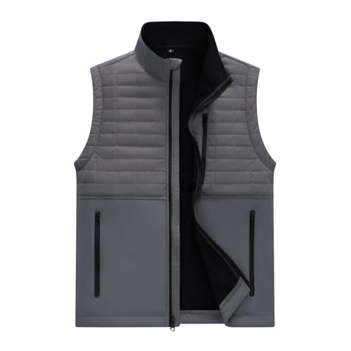 Men's Lightweight Softshell Vest Outerwear Windproof Sleeveless Jacket for Golf Running Hiking