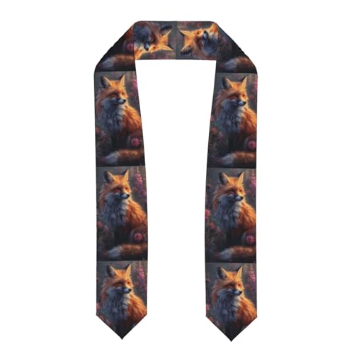 Recopilación y reviews de Estola zorro disponible en línea. 37 KNOKON Estola de graduación de zorro pequeño en las flores, unisex, cinta de graduación impresa de doble cara, regalo ideal de graduación, cinta personalizada para temporada de...