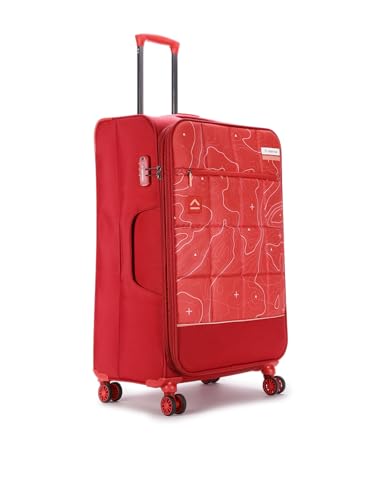 Image of Topo Celeb Large Check-in Luggage - Spacious Softside Travel Suitcase, 8-Wheel Spinner Trolley with TSA Lock & 2500-Day Warranty - Large (Red)