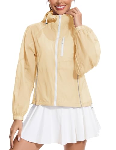 Avoogue Jaqueta feminina FPS 50+ com proteção solar UV, zíper completo, leve, moletom com capuz e tr