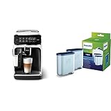 Philips 3200 Serie EP3243/50 Kaffeevollautomat, 5 Kaffeespezialitäten (LatteGo Milchsystem) Weiß/Klavierlack-schwarz & Kalk CA6903/22 Aqua Clean Wasserfilter für Kaffeevollautomaten