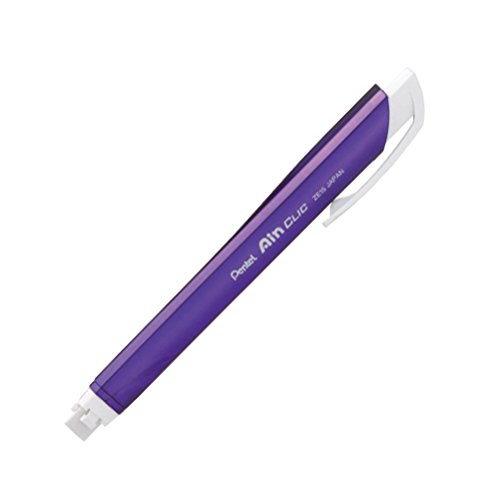 Pentel Stick Type Knock Eraser, Metal Purple (XZE15-MV)