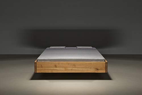 MAZZIVO Pool Hochwertiges Holz Bett schlicht & zeitlos filigran modern edel & elegant - italienisches Design 120 140 160 180 200 Überlänge Eiche Erle Buche Esche Kirschbaum (Erle, 180 x 200 cm) – Bild 3