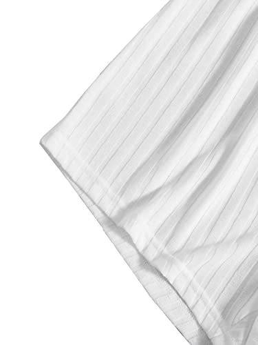 Soly Hux Women's Button Front Ribbed Knit Tank Top And Shorts Pajama Set Sleepwear Lounge Sets Plain White M #TOP4
