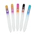 Glass Nail Files by Bona Fide Beauty - 5 Pack Genuine Czech Crystal Glass Nail Files in Sleeves - Nail Care for Beautiful Fingernails