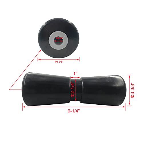 10 Inch Keel Roller Assembly Kit With Roller Shaft And Bracket For Boat Trailer Galvanized Steel Black Rubber #TOP2