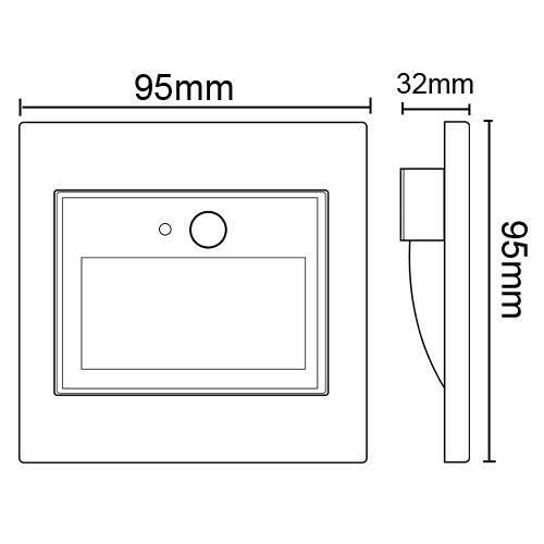 LED Innen Treppenbeleuchtung mit IR Infrarot Bewegungsmelder 1W Leuchte Weiß einzeln/oder 5er-Pack/oder 10er-Pack (10)