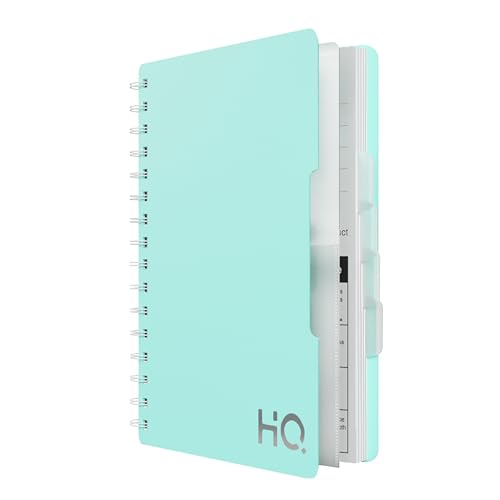 Navneet HQ | 5-Subject Book - Mint Green with PP cover | For office and personal use | Wiro/Spiral Bound | Single Line | B5 Size - 17.6 cm x 25 cm | 300 Pages | Pack of 1