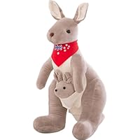 APPCRFM Kangaroo Stuffed Animal, Kangaroo Plush Toys, Kangaro-o Standing Cuddly Toy, Realistic Stuffed Animal for Children & Adults- 32 cm