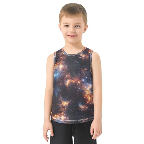 Boys Tank Top Shirts Galaxy Colorful Sleeveless T-Shirts Crew Neck for Kids Clothing Children2