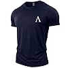 GYMTIER Spartan Forged - Symbol Pocket - Men's Gym T-Shirt Bodybuilding Training Workout Lifting Top Clothing, Navy, XL #3