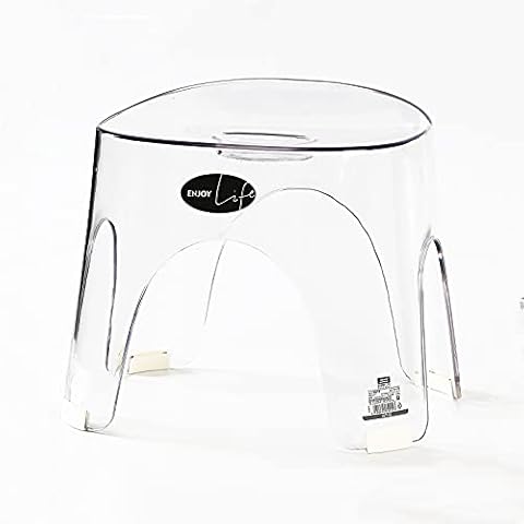 Transparent Acrylic Shower Stool Kids Stool,Thickened Backless Small Stool For Bathroom,Not-slip Waterproof Bath Stool Step Stool Shoe Change Stool-Clear 32x24.5x25.5cm(13x10x10inch) Cover