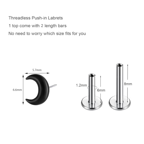 1Pcs G23 Titanium Flat Back Earrings Studs 16g F136 Implant Grade Titanium Labrets Press Fit Threadless Push In Dainty Cartilage Helix Conch Lobe Lip Tragus Piercing Jewelry2