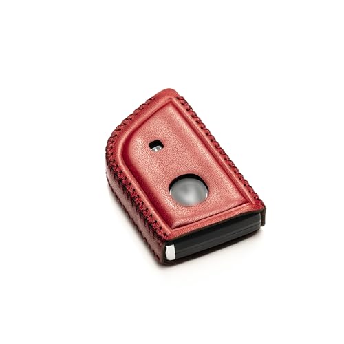 Image of Vitodeco Genuine Leather Smart Key Fob Case with Leather Key Strap Compatible for Acura MDX, RDX, ADX, TLX, INTEGRA - 4-Button, Red