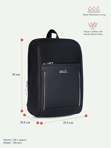 Image of ZOUK Olina Daypack for Women - Convertible Backpack with Laptop & iPad Compartments | Stylish Handcrafted Office & Travel Bag with Water-Resistant Lining & Dual Straps |