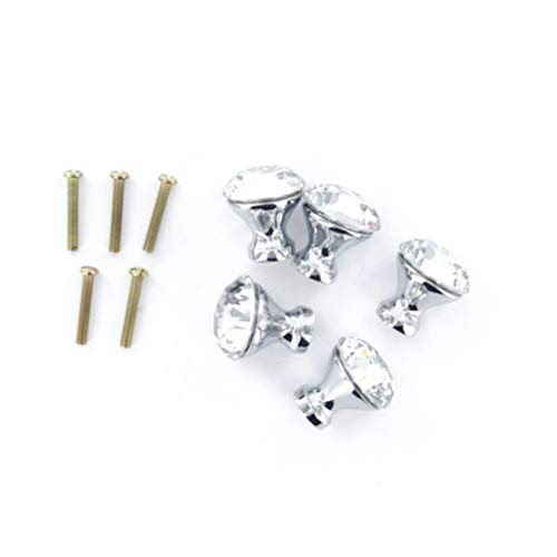 Vosarea 12 peças 25 mm puxador de vidro cristal 30 mm em forma de diamante Usd para armário, gaveta,