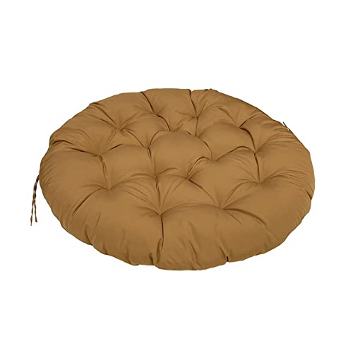 Treer Papasan Chair Cushion Outdoor Round Hanging Egg Swing Not Removable Cover/Indoor Outdoor Courtyard Garden/Soft Thicken Seat Pad, without Chair (90x90cm,Light curry)