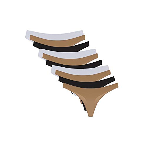 Kit 10 Calcinhas Fio dental, Bonjour Lingerie, 3 Brancas, 3 Pretas, 4 Camurças, G