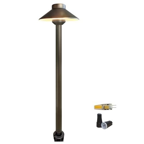 COLOER Brass Low Voltage Pathway Lights Outdoor 1-Pack with 2W LED G4 Bulb, Garden Path Lights Electric, IP65 Waterproof Outdoor Landscape Lighting Wi