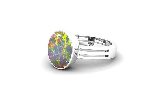 Bague opale 15,25 carat super multi-feu pierre précieuse d'Australie - 2