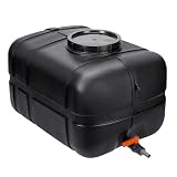 Garronda Wassertank 150 Liter Wasserbehälter mit Deckel Regenwassertank Großbehälter für Haushalt und Gewerbe GD-0098 (Schwarz)