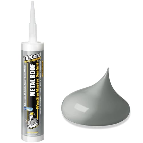 Titebond WeatherMaster Metal Roof Sealant, Gray – Polymer Caulk 62441, 9.5 Oz.