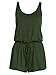 REORIA Womens Casual Summer One Piece Sleeveless Tank Top Playsuits Short Jumpsuit Beach Rompers Army Green Medium