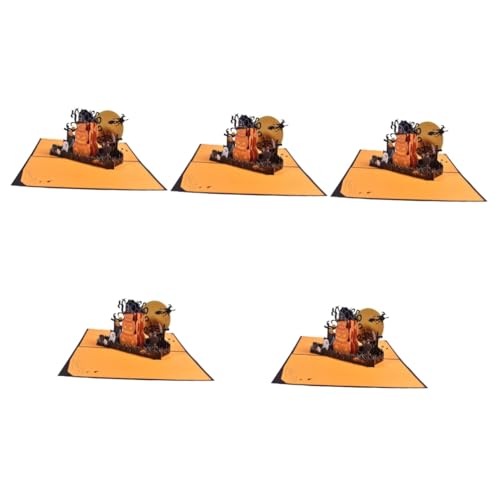 Carte pop-up Halloween TEHAUX : lot de 5 cartes de vœux en papier pour fête