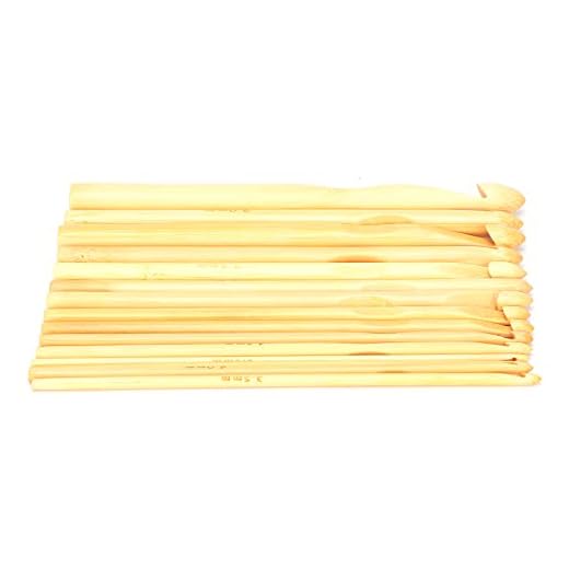 cersalt Virkad nål av bambu, robust virkad nål, lätt, för stickhalsdukar, filtar för nybörjare