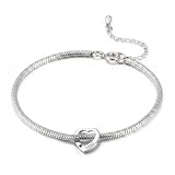 ALBERTBAND Pulsera Personalizada con Nombre y Piedra de Nacimiento Pulsera Corazón para Mujer Familiar Regalo para Mamá Mujer Abuela (1 nombre)
