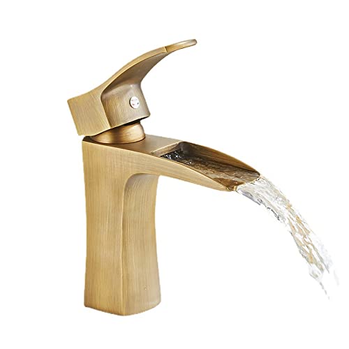 Robinet cascade salle de bain laiton antique mitigeur chaud froid