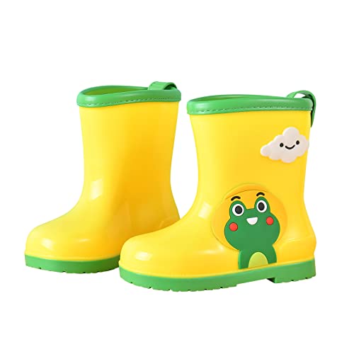 sfdgfhyf Toddler Round Toe Shoes Children Cute Cartoon Fashion Waterproof and Non Slip Rain (Yellow, 5.5 Years Little Child)4