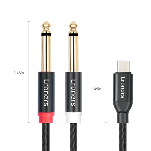 Cable USB-C a Doble Jack 6.35mm TS Macho 1m miniatura 2
