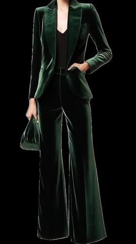 Women's Double Breasted Velvet Suit, 2 Piece Business Meetings and Office wear, Wedding banquets, Dinners and Dances2