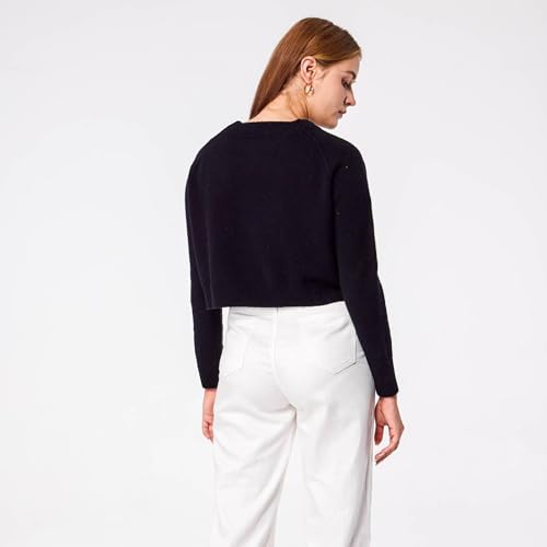 Image of Simple&Opulence Women's Cashmere Cardigan Sweater, Cashmere Long Sleeve V Neck Open Front Cardigan with Pocket
