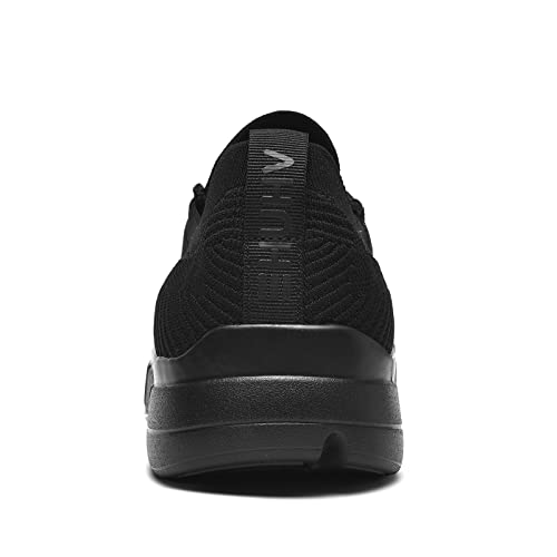 Huhv Tech Knit Recovery Lace-Up Walking Shoes, Unisex Arch Support Shoes, Slip Resistant Shoes For Men & Women Work Out Shoes For Comfort Shoes For Women & Men, Black Night, Size, M 10 / W 13 #TOP3