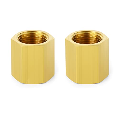 ERGAOBOY 2 piezas 1/2' BSP latón hembra a hembra acoplamiento de tubería hexagonal, apto para conexión de tubería