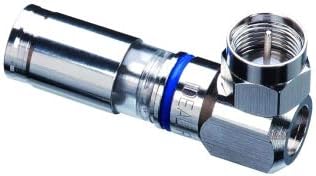 Ideal Industries - 92-691 (5 Pack) Silver 18 AWG RG-6/6Q Male F-Conn 90 Degree Stainless Steel Screw Terminal Connector