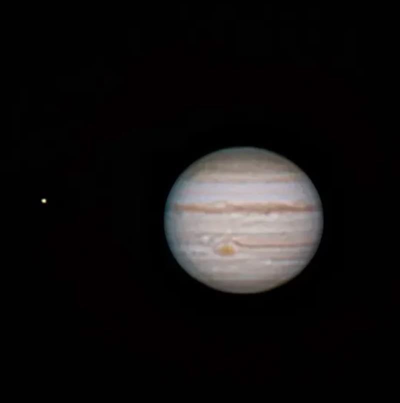 Image of Jupiter as seen through a telescope