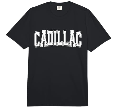 Cadillac MI Michigan USA Vintage Sports Varsity Style Comfort Colors Adult Heavyweight T-Shirt