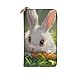 DaihAnle Cute Bunny Eatting Carrot ﻿Hand-Held Wallet Fashionable Long Microfiber Leather Large Capacity