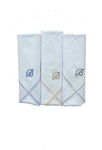 Image of GOLU MOLU Cotton White Formal Handkerchief Pack Of 6 | Office Travel Daily Use | Custom Initial Design | Free Size | Cotton Fabric | Customised N95 Mask Included