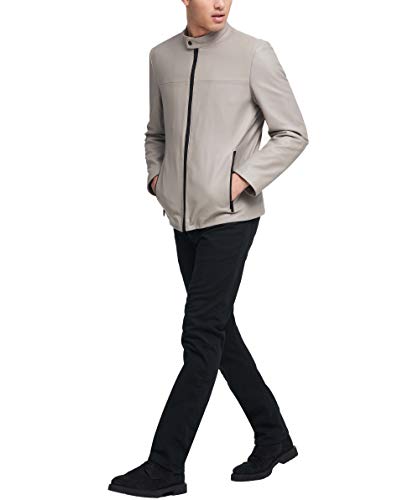 Image of DKNY Men's Modern Lamb Leather Racer Jacket