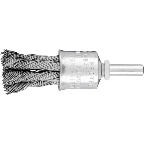 PFERD TOOLS Pinselbürste gezopft PBG | Ø 19mm Schaft-ø 6mm Stahl-Draht-ø 0,35 | 43298009 – für Geradschleifer, Bohrmaschinen, Biegwellen