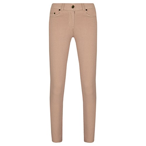Vaquero para niña cómodo y resistente de 5-6 años en color beige