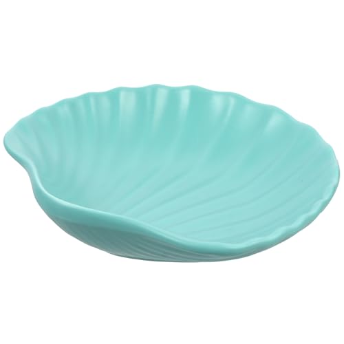 EPIGEIST Plato de Cerámica para Desayuno con Forma de Plato Multifuncional para Ensaladas Postres y Snacks Color Azul Mate para Cocina y Decoración