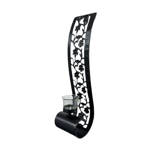 Wall Sconce Candle Holder Black Mount Metal for Patio Wedding